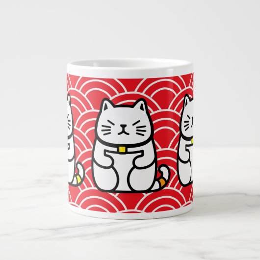 Japanse gelukskat of Maneki-Neko Grote Koffiekop (Voorkant)