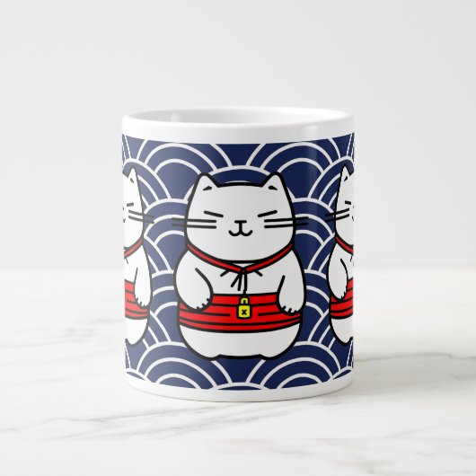 Japanse gelukskat of Maneki-Neko Grote Koffiekop (Voorkant)
