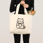 Japanse gelukskat of Maneki-Neko Grote Tote Bag (Voorkant (product))