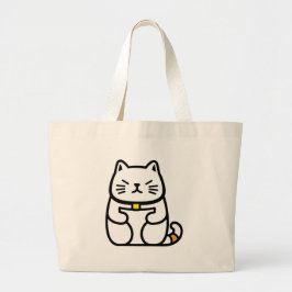 Japanse gelukskat of Maneki-Neko Grote Tote Bag