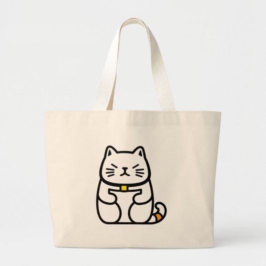 Japanse gelukskat of Maneki-Neko Grote Tote Bag (Voorkant)