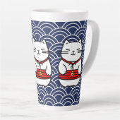 Japanse gelukskat of Maneki-Neko Latte Mok (Rechterhoek)