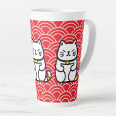 Japanse gelukskat of Maneki-Neko Latte Mok (Rechterhoek)
