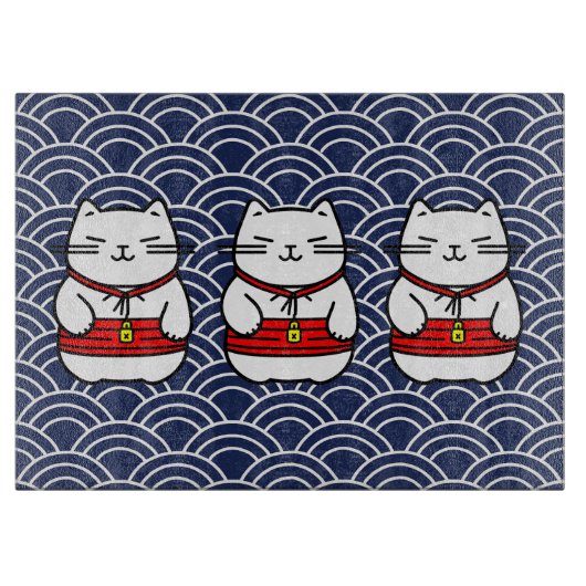 Japanse gelukskat of Maneki-Neko Snijplank (Voorkant)