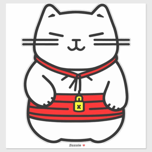 Japanse gelukskat of Maneki-Neko Sticker (Vel)