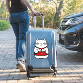 Japanse gelukskat of Maneki-Neko Sticker (Koffer Insitu)