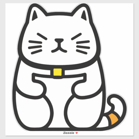 Japanse gelukskat of Maneki-Neko Sticker (Vel)
