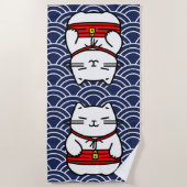 Japanse gelukskat of Maneki-Neko Strandlaken (Voorkant)