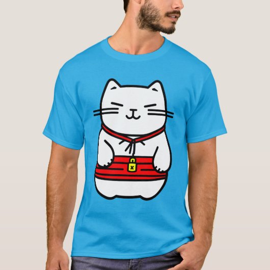 Japanse gelukskat of Maneki-Neko T-shirt (Voorkant)