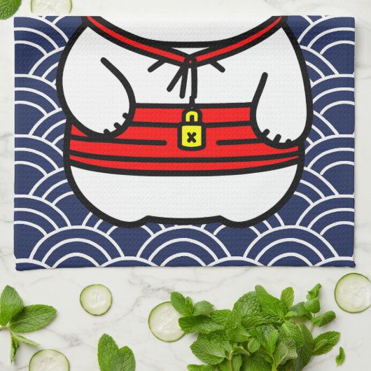 Japanse gelukskat of Maneki-Neko Theedoek (Gevouwen)