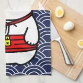 Japanse gelukskat of Maneki-Neko Theedoek (Quarter Fold)