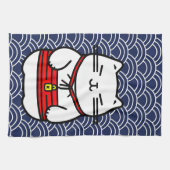 Japanse gelukskat of Maneki-Neko Theedoek (Horizontaal)