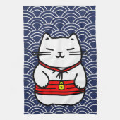 Japanse gelukskat of Maneki-Neko Theedoek (Verticaal)