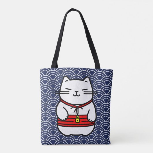 Japanse gelukskat of Maneki-Neko Tote Bag (Achterkant)