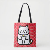 Japanse gelukskat of Maneki-Neko Tote Bag (Voorkant)