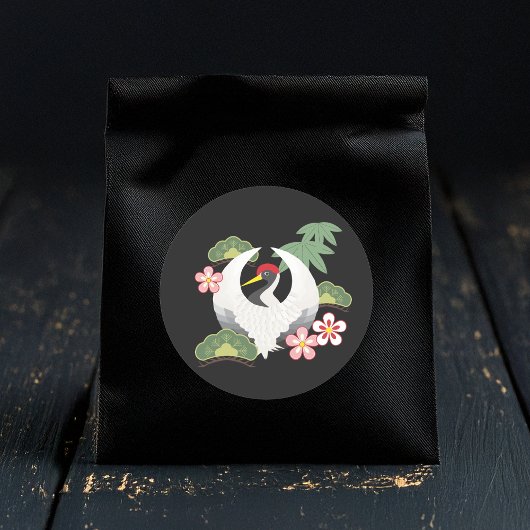 Japanse gelukssymbolen vieren feest ronde sticker