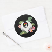 Japanse gelukssymbolen vieren feest ronde sticker (Envelop)