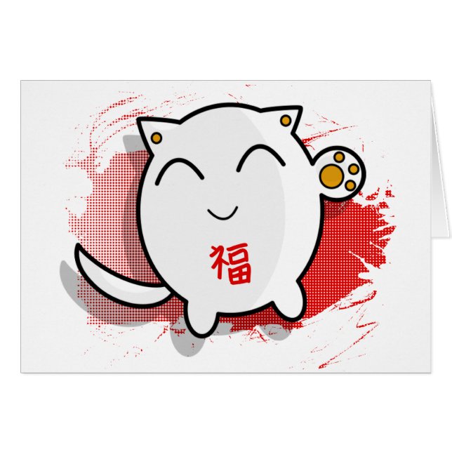 Japanse geluksvogel: wit/rood (Voorkant Horizontaal)