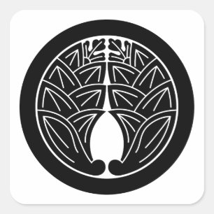 Japanse gember omhelzen in cirkel vierkante sticker