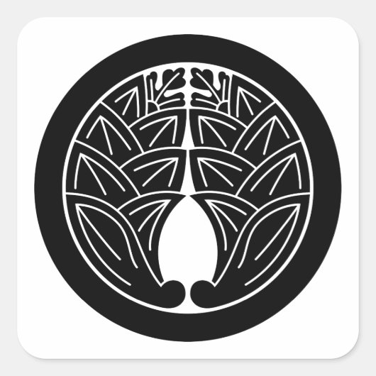 Japanse gember omhelzen in cirkel vierkante sticker (Voorkant)