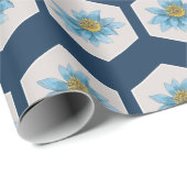 Japanse Geometric Lily Flower Pattern Cadeaupapier (Rol Hoek)
