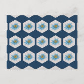 Japanse Geometric Lily Flower Pattern Feestdagenkaart (Voorkant)