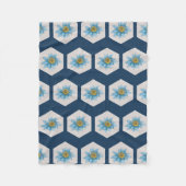 Japanse Geometric Lily Flower Pattern Fleece Deken (Voorkant)