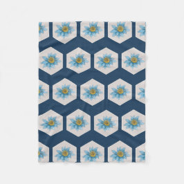 Japanse Geometric Lily Flower Pattern Fleece Deken