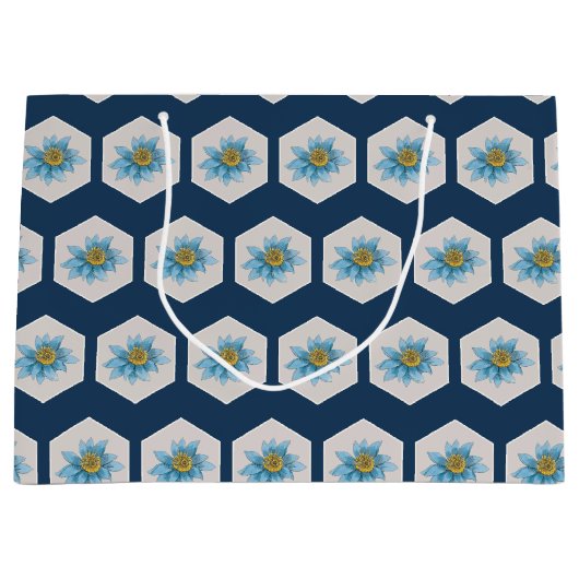 Japanse Geometric Lily Flower Pattern Groot Cadeauzakje (Voorkant)