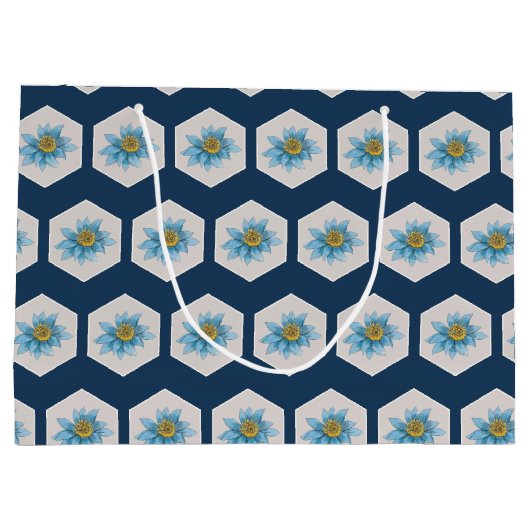 Japanse Geometric Lily Flower Pattern Groot Cadeauzakje (Achterkant)