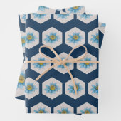 Japanse Geometric Lily Flower Pattern Inpakpapier Vel (In situ)