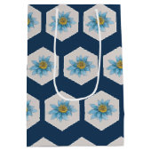 Japanse Geometric Lily Flower Pattern Medium Cadeauzakje (Achterkant)