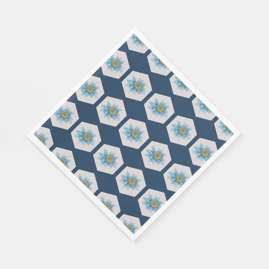 Japanse Geometric Lily Flower Pattern Servet (Hoek)