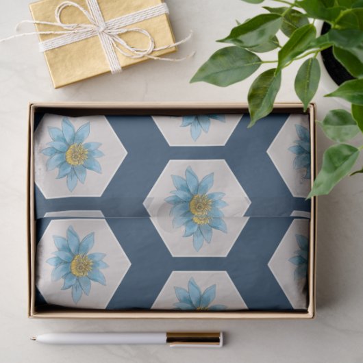 Japanse Geometric Lily Flower Pattern Tissuepapier (Geschenk)