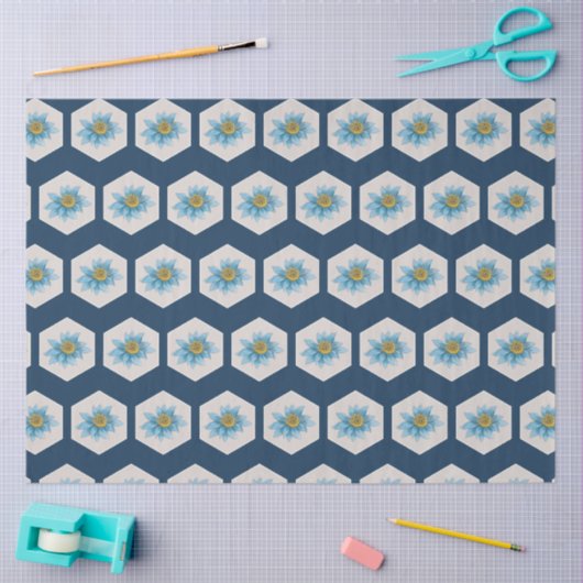 Japanse Geometric Lily Flower Pattern Tissuepapier (Craft)