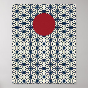 Japanse Geometrische Poster, Ronde Minimalistische Poster