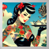Japanse getatoeëerde pin-up poster (Voorkant)