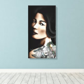 Japanse getatoeëerde vrouw canvas afdruk (Insitu (Houten vloer))