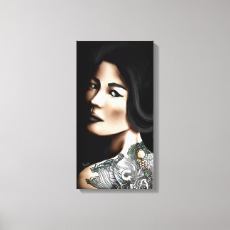 Japanse getatoeëerde vrouw canvas afdruk