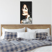 Japanse getatoeëerde vrouw canvas afdruk (Insitu (Slaapkamer))