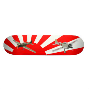 Japanse gevechtsvliegtuigen met vlag persoonlijk skateboard