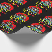 Japanse Ghost Samurai Martial Art in Retro stijl Cadeaupapier (Hoek)