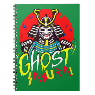 Japanse Ghost Samurai Martial Art in Retro stijl Notitieboek