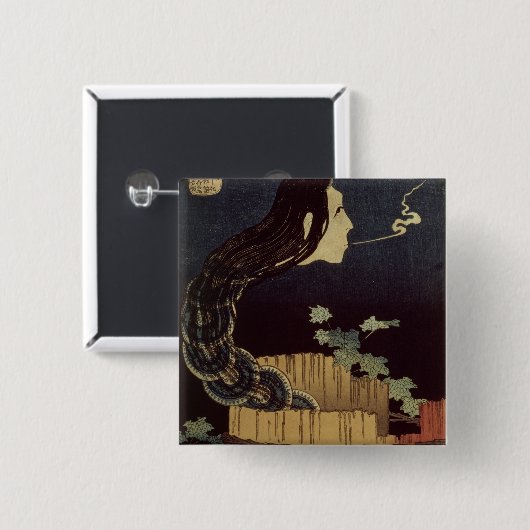 Japanse Ghost Vierkante Button 5,1 Cm (Voorkant /achterkant)