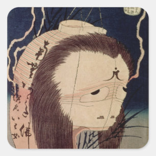 Japanse Ghost Vierkante Sticker