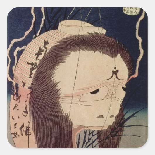 Japanse Ghost Vierkante Sticker (Voorkant)