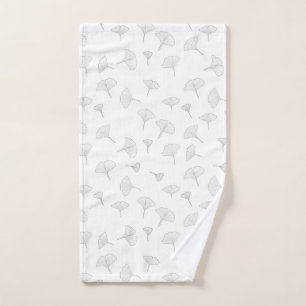 Japanse Ginkgo Biloba laat zwarte witte boom Handdoek