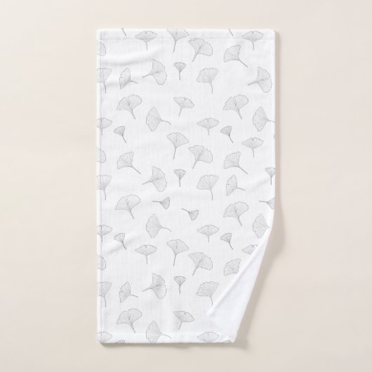 Japanse Ginkgo Biloba laat zwarte witte boom Handdoek (Handdoek)