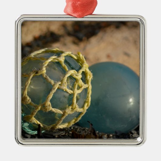 Japanse glazen visvangfloat metalen ornament (Voorkant)