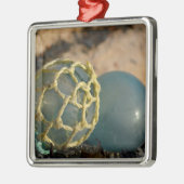 Japanse glazen visvangfloat metalen ornament (Links)
